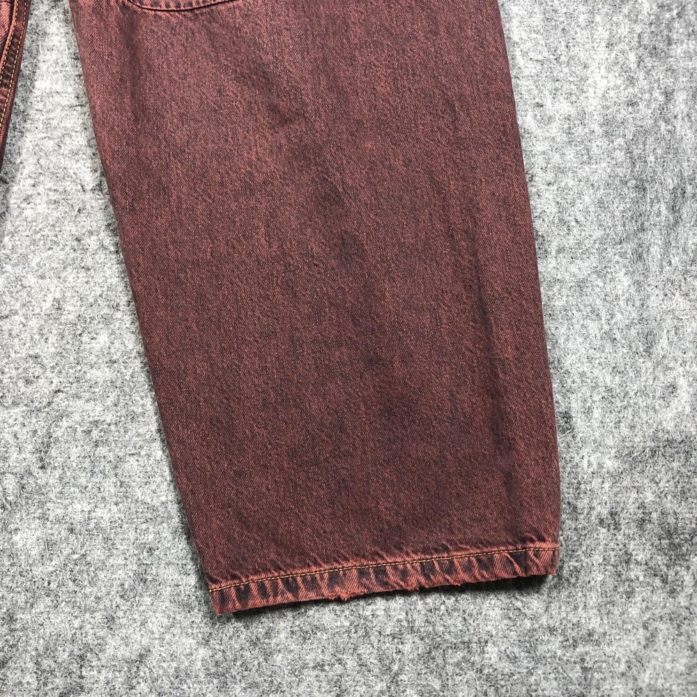 BDG Jeans Womens 28W Red High Rise Wide Leg Adjustable Waist Denim Relaxed - Picture 14 of 16